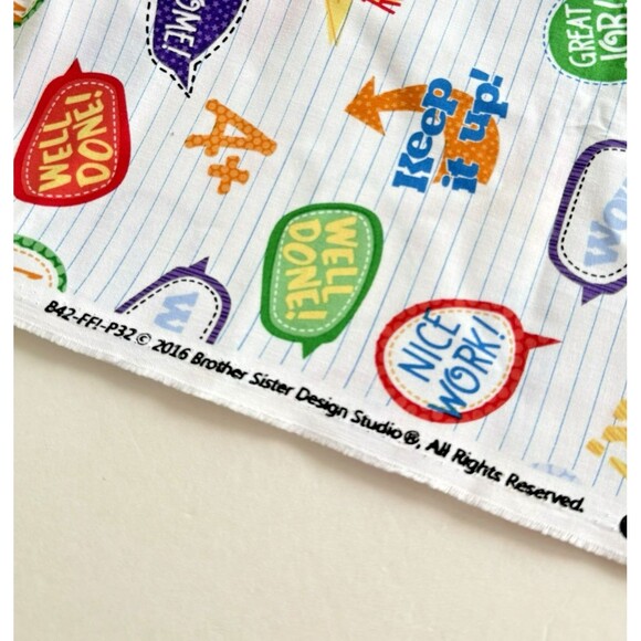 Encouraging Words School Notebook Fabric Congratulations Cotton Fabric BTY - Picture 4 of 5